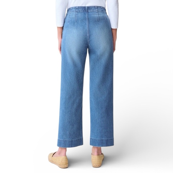 J.McLaughlin Hadleigh Wide Leg Denim Trousers Jeans Size 12 - Picture 2 of 11